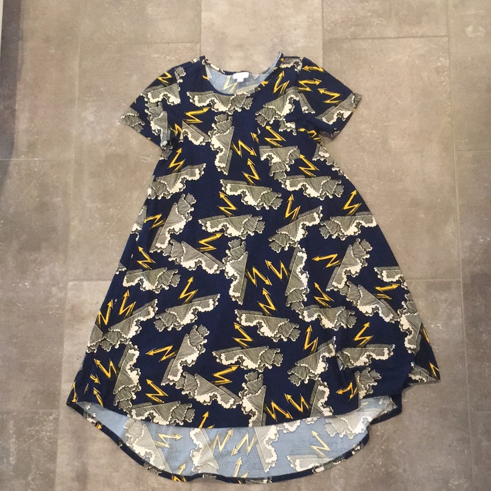 Lularoe Carley dress storm pattern XXS EUC stretchy fabric